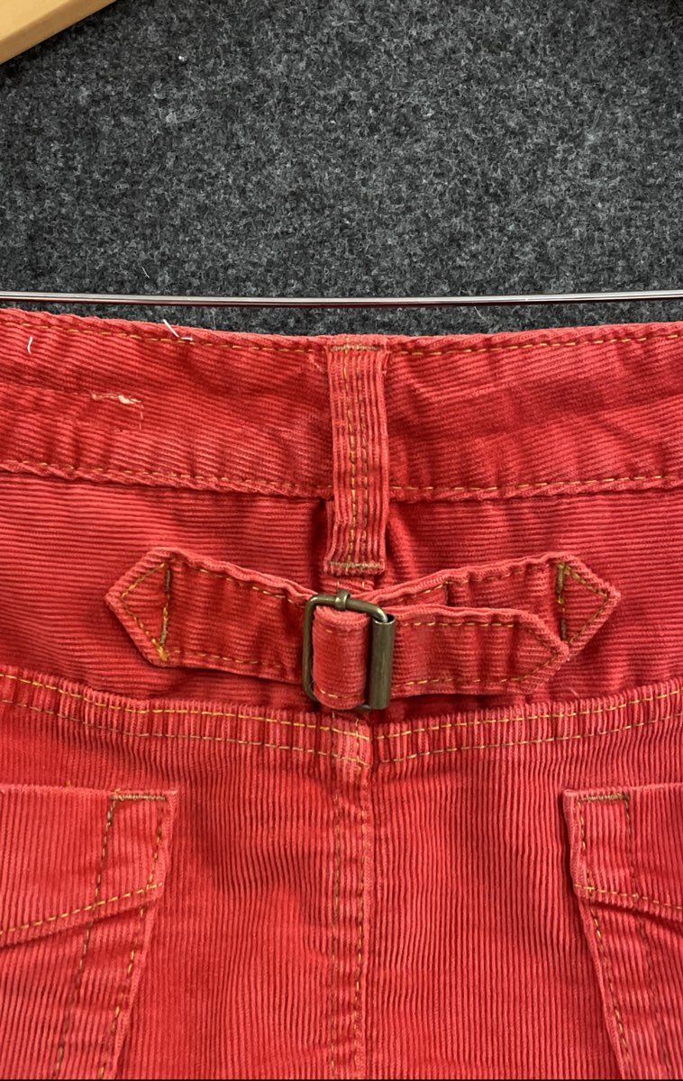 Gap Women's Red Corduroy Mini Skirt 1969 Limited Edition Cinch Back Pockets Sz 6