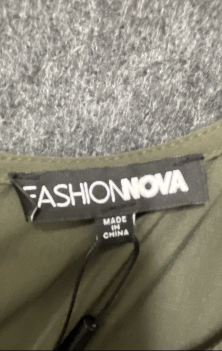 Fashion Nova Women's Feeling Savage Cargo Maxi Dress Olive Green NWT Size XL