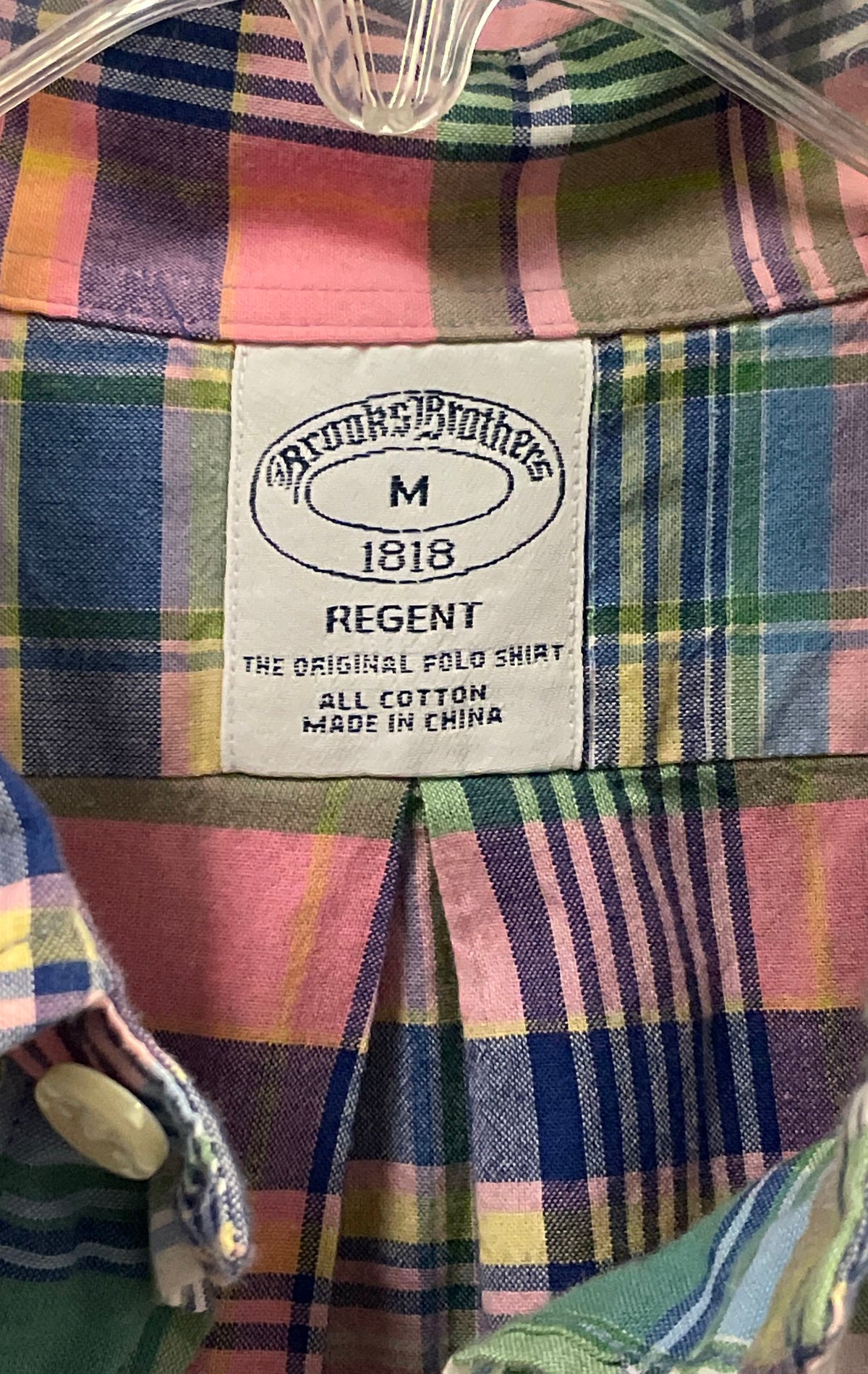 Brooks Brothers Men's Regent Madras Plaid Button Down Shirt Sz M