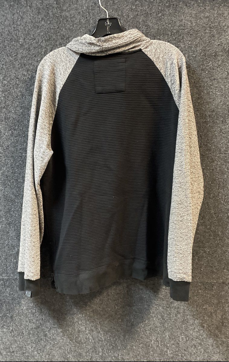 Saks Fifth Avenue Men's Black Ribbed Pullover Hoodie Sz XL