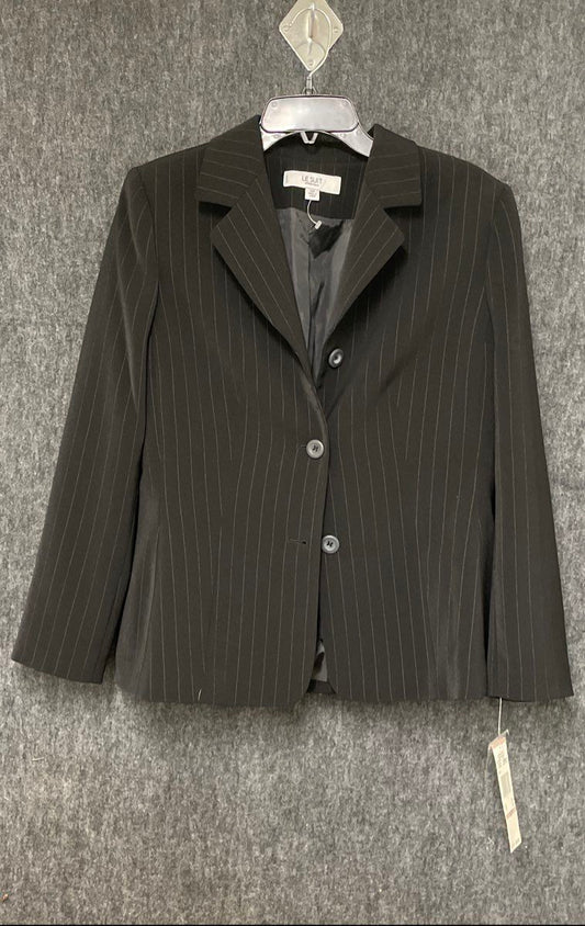 Le Suit Essentials Women's Black Pinstripe 3-Button Blazer Petite Sz 12P NWT