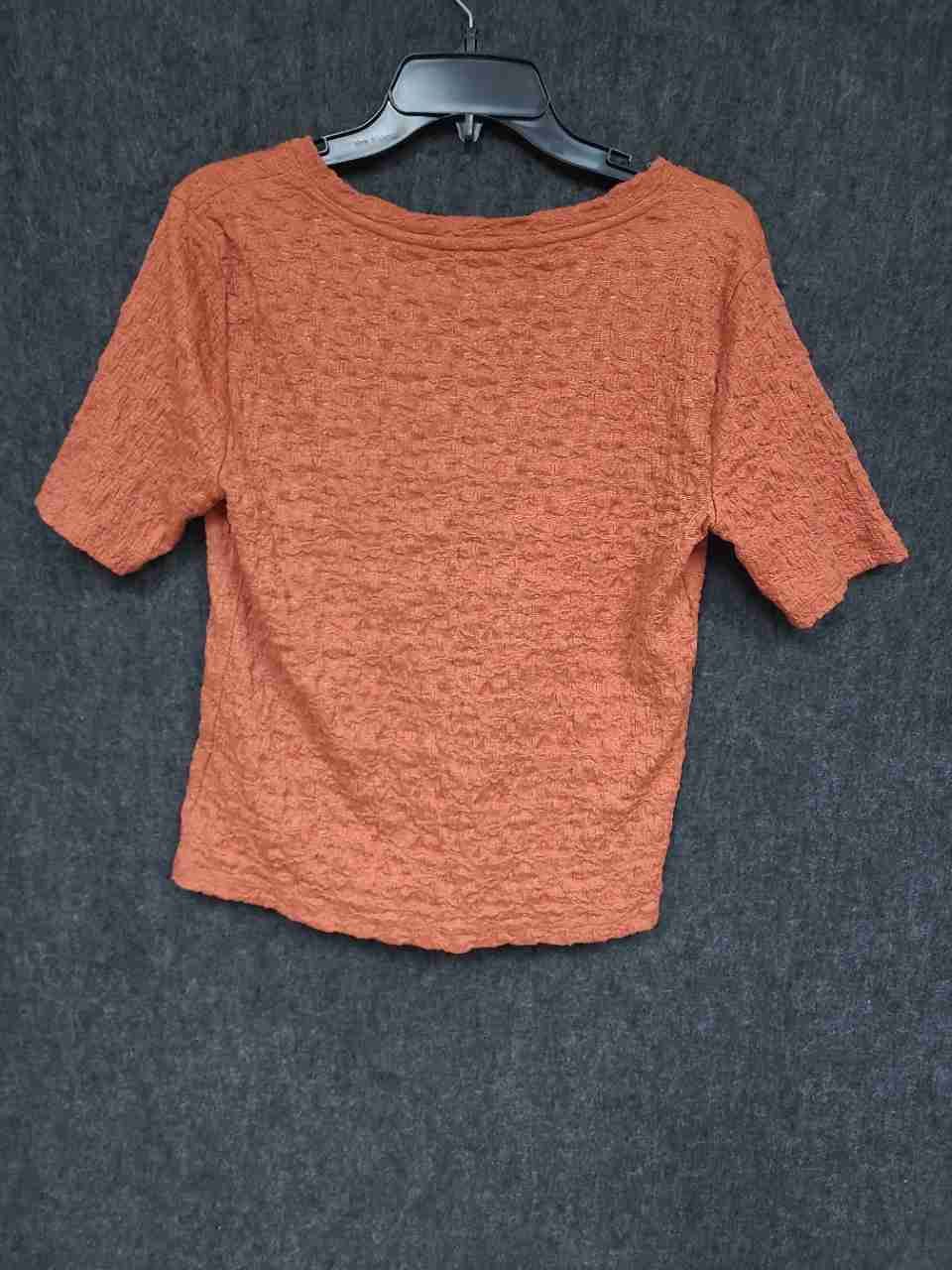 Simply Vera Vera Wang Women's Short Sleeve Textured Tops Lot Orange Gray Sz M L