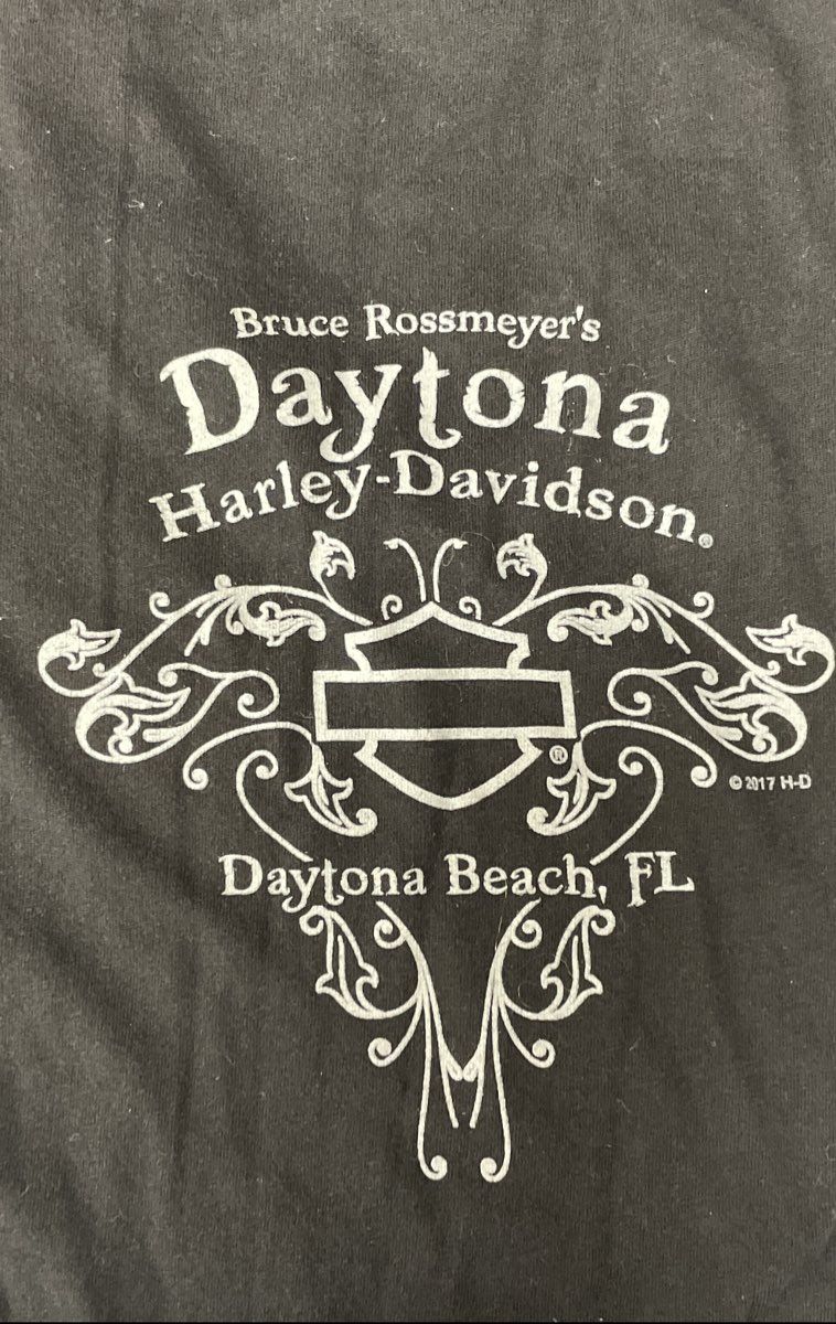 Harley-Davidson Daytona Beach Bruce Rossmeyer Strappy V-Neck Graphic Shirt Sz L