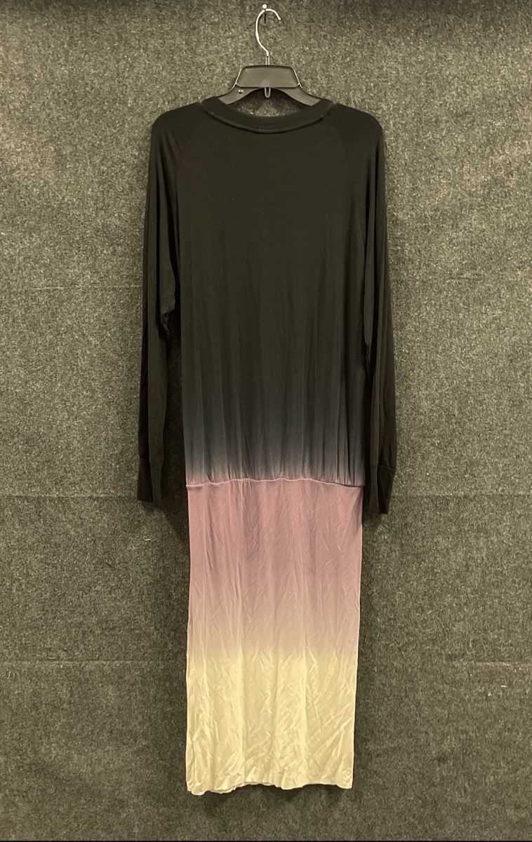 Young Fabulous & Broke Women's Black Purple Ombre Long Sleeve Dress Sz L