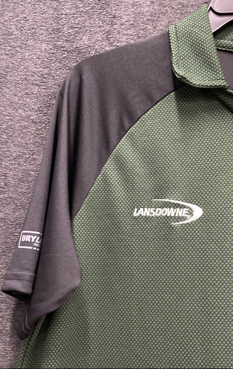 Lansdowne Men's Ireland Polo Shirt Jersey Green Black Provinces Crest Sz M