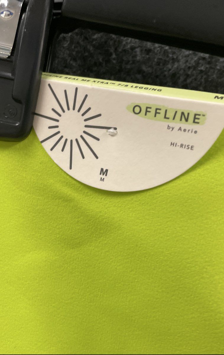 OFFLINE by Aerie Women's Real Me Xtra 7/8 Leggings Neon Yellow Hi-Rise M NWT