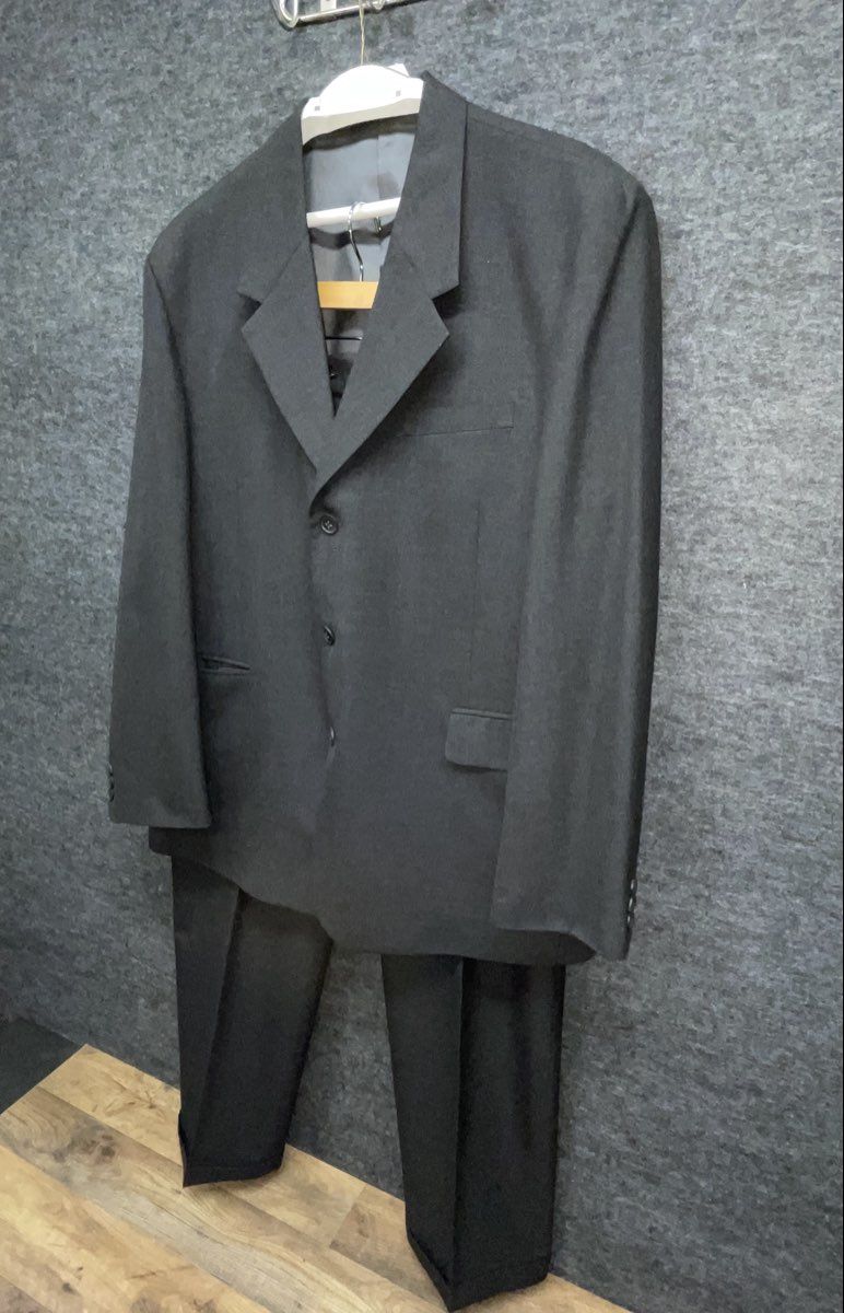 Vintage 90s Lombardi & Co Men's Dark Grey 2-Piece Suit Blazer Trousers