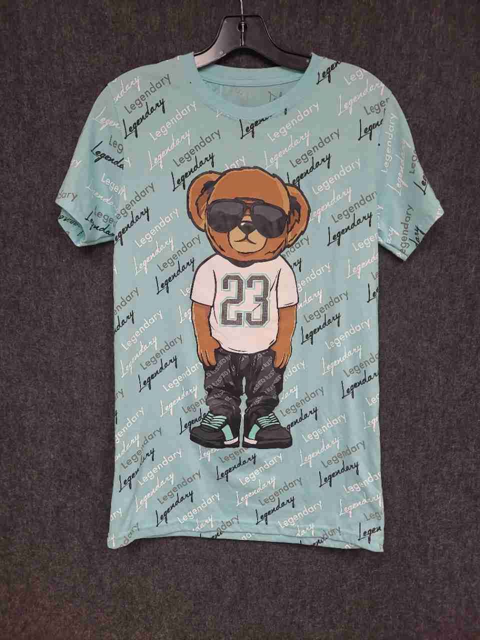 Launder Men's Legendary Bear Graphic T-Shirt Light Blue Bailey Apparel Sz S