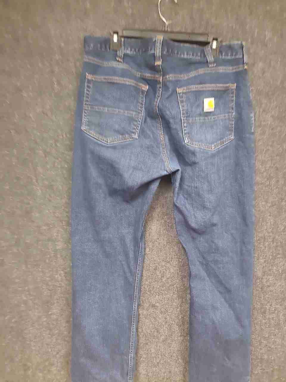 Carhartt Men's Dark Wash Blue Relaxed Fit Straight Leg Jeans Size 36x30