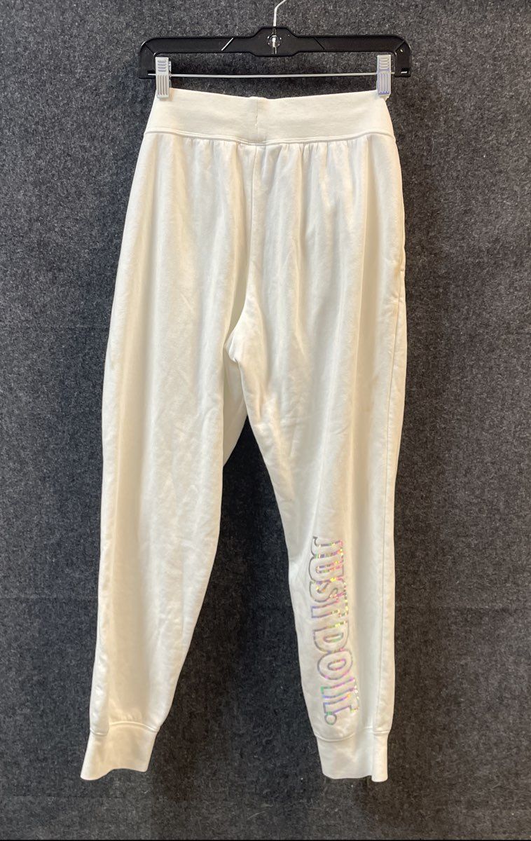 Nike Women's White Iridescent Just Do It Sportswear Jogger Pants Sz M
