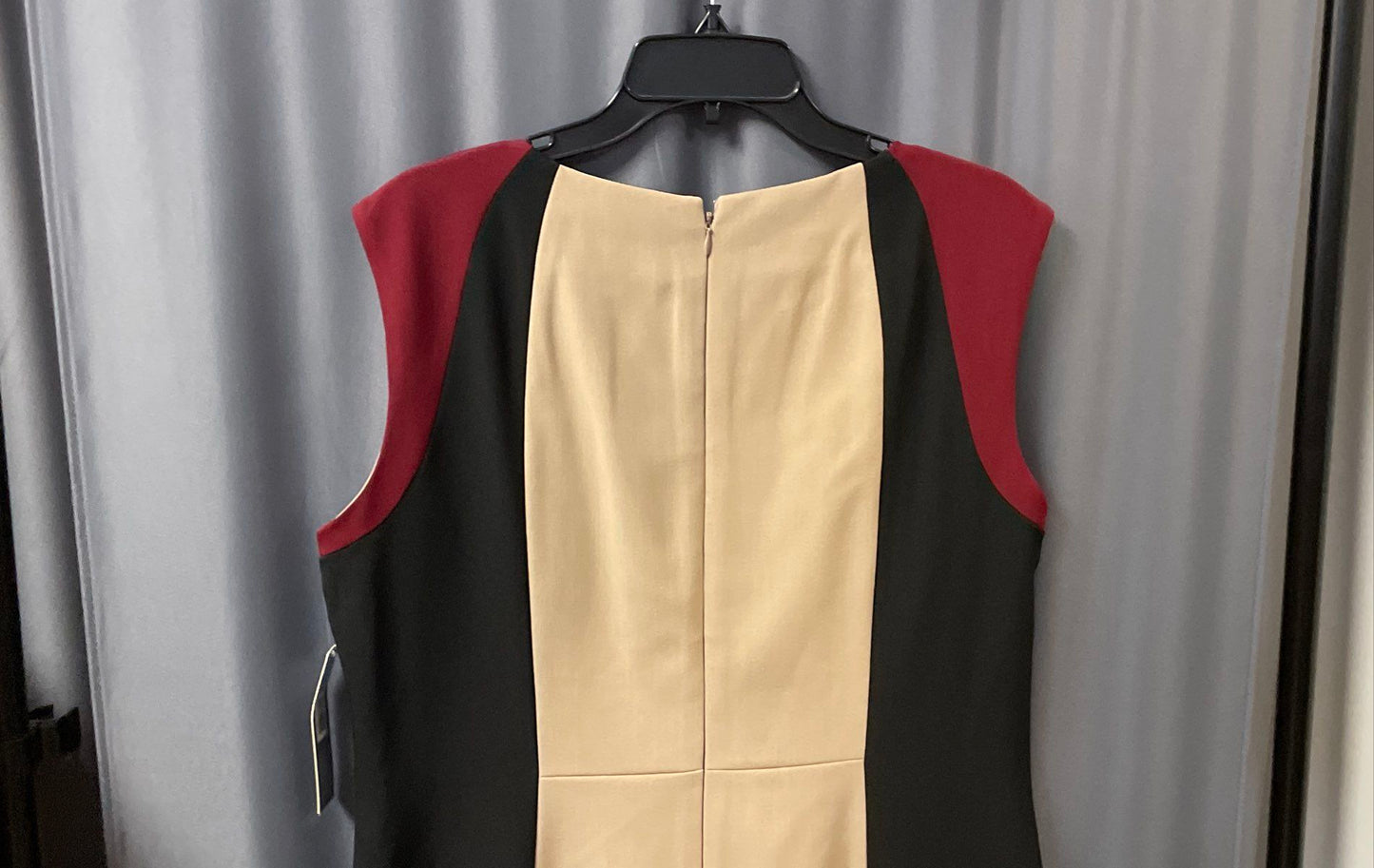 Chelsea Rose Women's Colorblock Sheath Dress Taupe Black Crimson NWT Sz 16