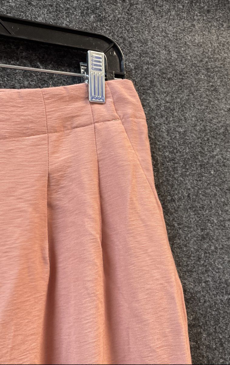 Loft Women's Pink High Waist Button Fly Wide Leg Cropped Pants Sz 8 NWT