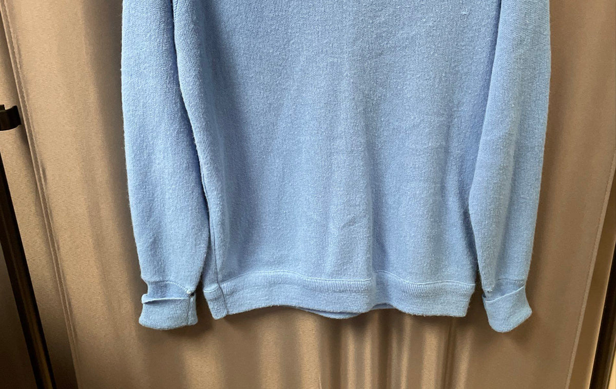 Vintage 1980 Lake Placid Winter Olympics V-Neck Sweater Etonic Blue Sz L