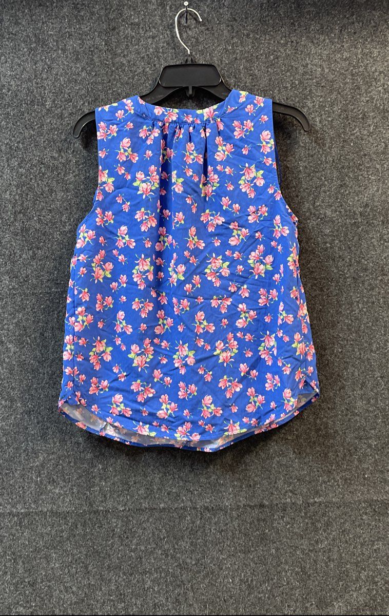 Draper James Women's Sleeveless Squareneck Top Blue Floral Smocked Sz S NWT