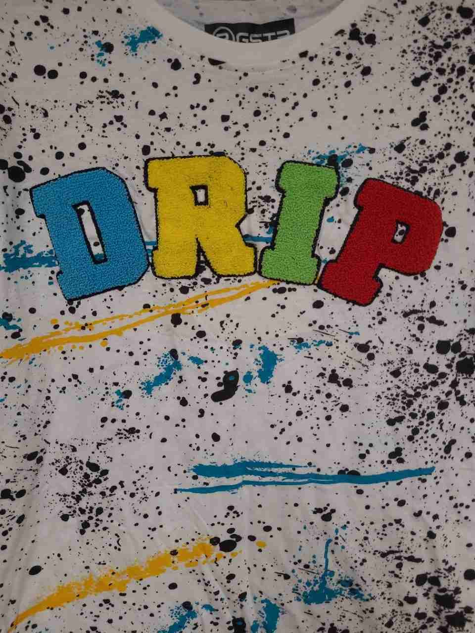 RGSTR Men's White Paint Splatter Drip Graphic Cotton T-Shirt Size Medium