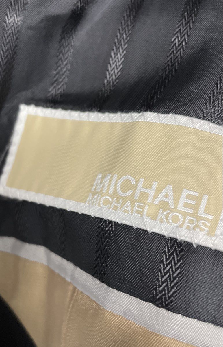 Michael Kors Men's Gray Windowpane Plaid Two Button Blazer Jacket 42R NWT