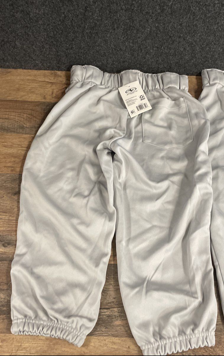 Athletic Works Youth Baseball Softball Pants Lot of 3 Gray White NWT Sz M