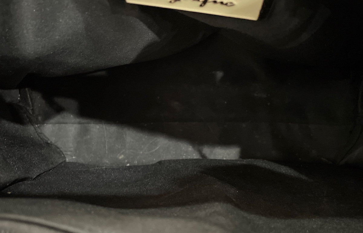 Miztique Black Faux Leather Convertible Backpack Tote Bag Gold Hardware