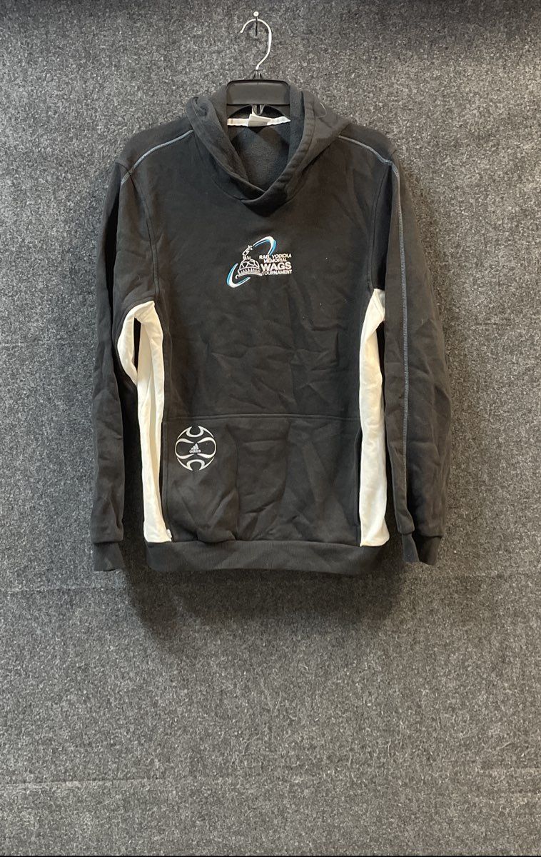 Adidas WAGS Tournament Pullover Hoodie Black Soccer Fleece Sweatshirt Sz S
