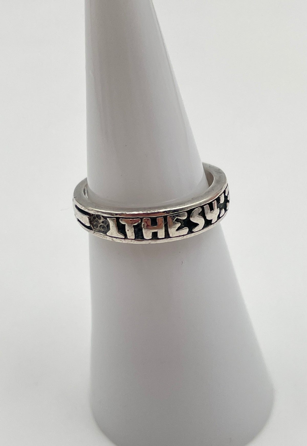 925 Sterling Silver Biblical Verse 1 Thessalonians 4:3-4 Ring 2.6g