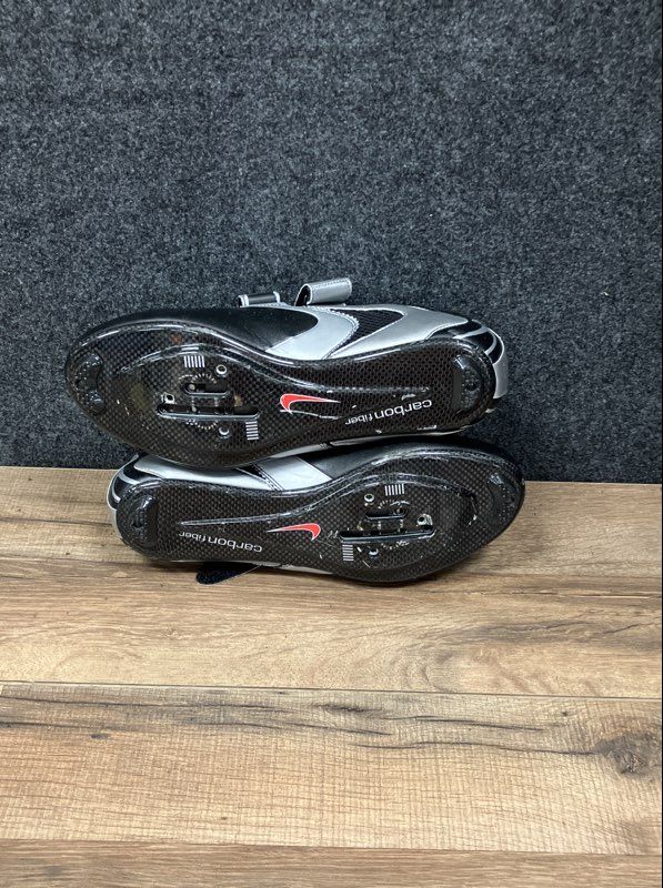 Nike Poggio Carbon Fiber Cycling Shoes Black Silver Size 8