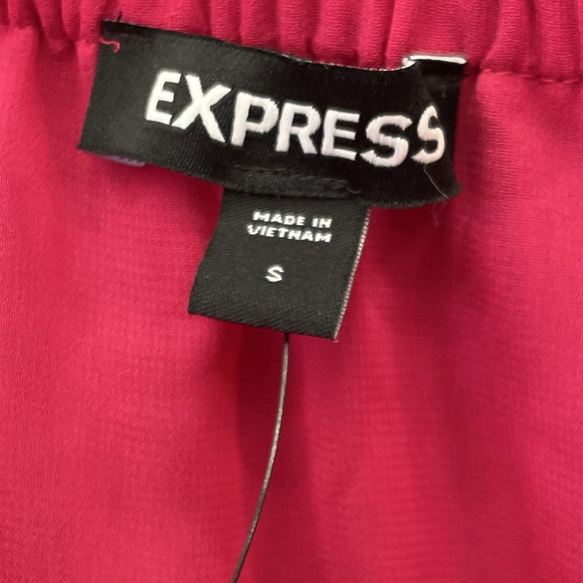 Express Women's Pink Pleated Off Shoulder Puff Sleeve Blouse Top Size S NWT