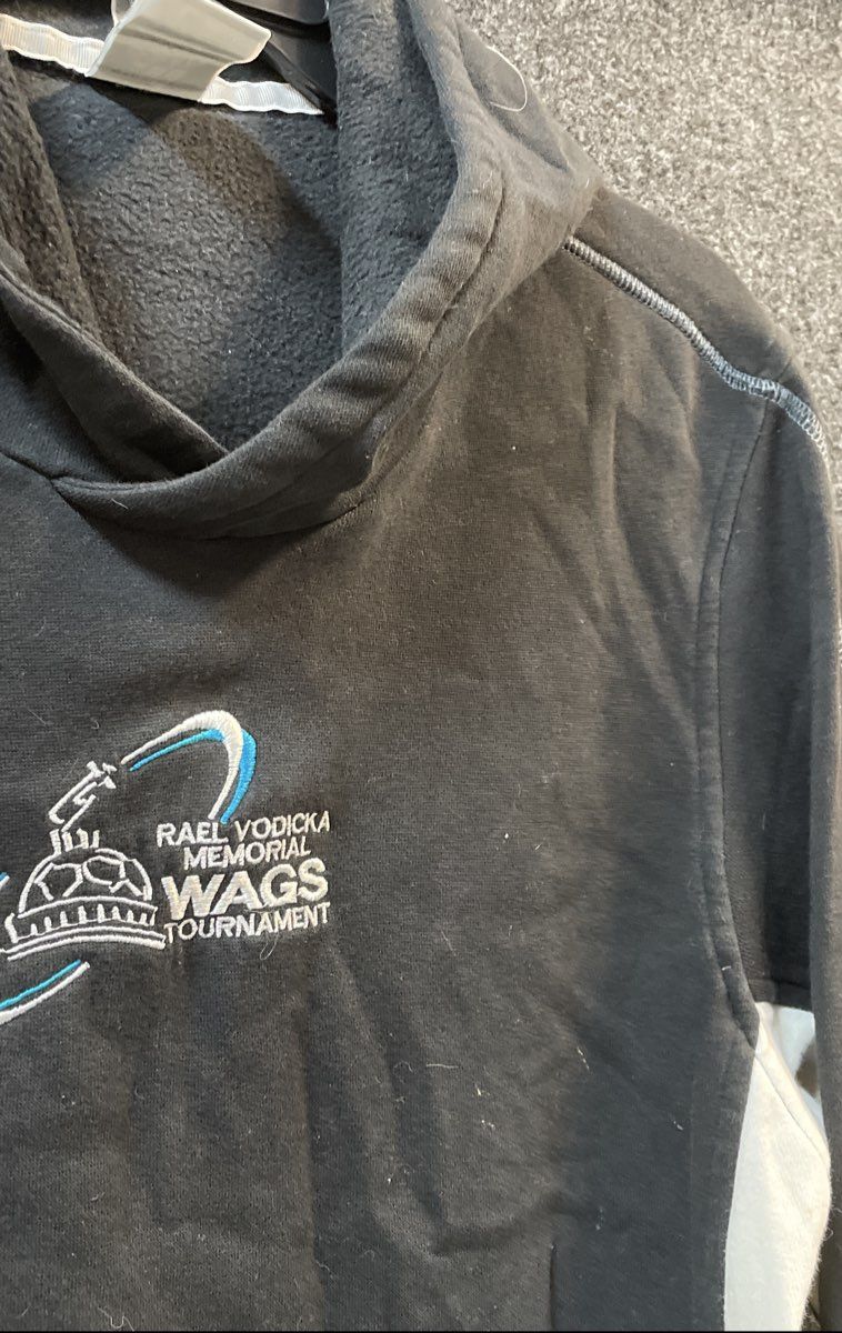 Adidas WAGS Tournament Pullover Hoodie Black Soccer Fleece Sweatshirt Sz S