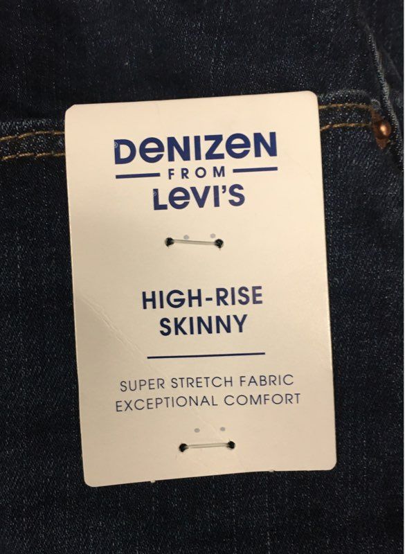 Denizen from Levi's Women's High-Rise Skinny Dark Wash Stretch Jeans Sz 18M NWT