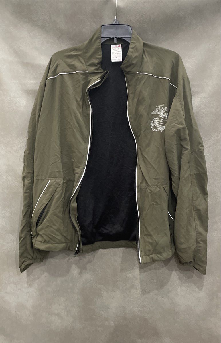 New Balance Men's USMC Training Jacket Green EGA Reflective USA Made Sz L