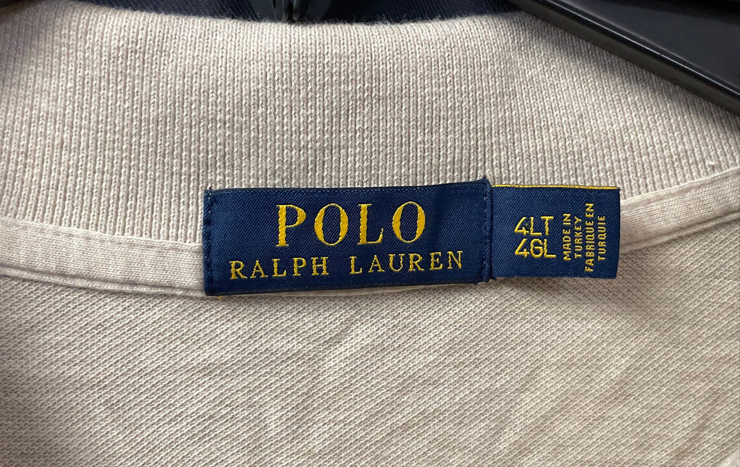 Polo Ralph Lauren Men's Beige Short Sleeve Pique Cotton Polo Shirt Sz 4LT