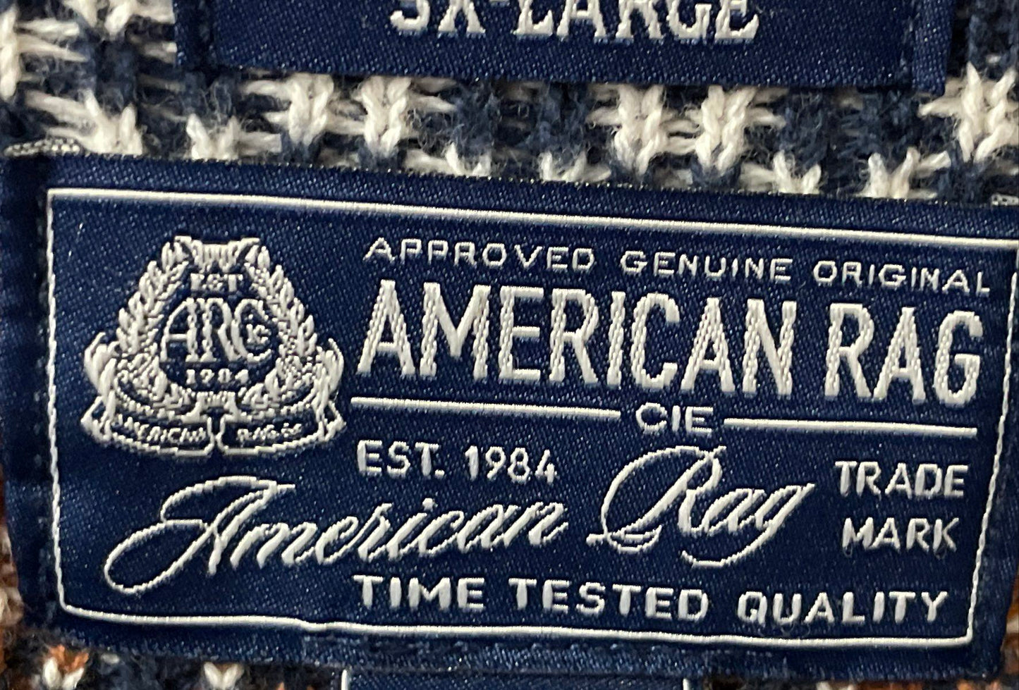 American Rag Men's Brown Geometric Fair Isle Knit Crewneck Sweater Sz 3X