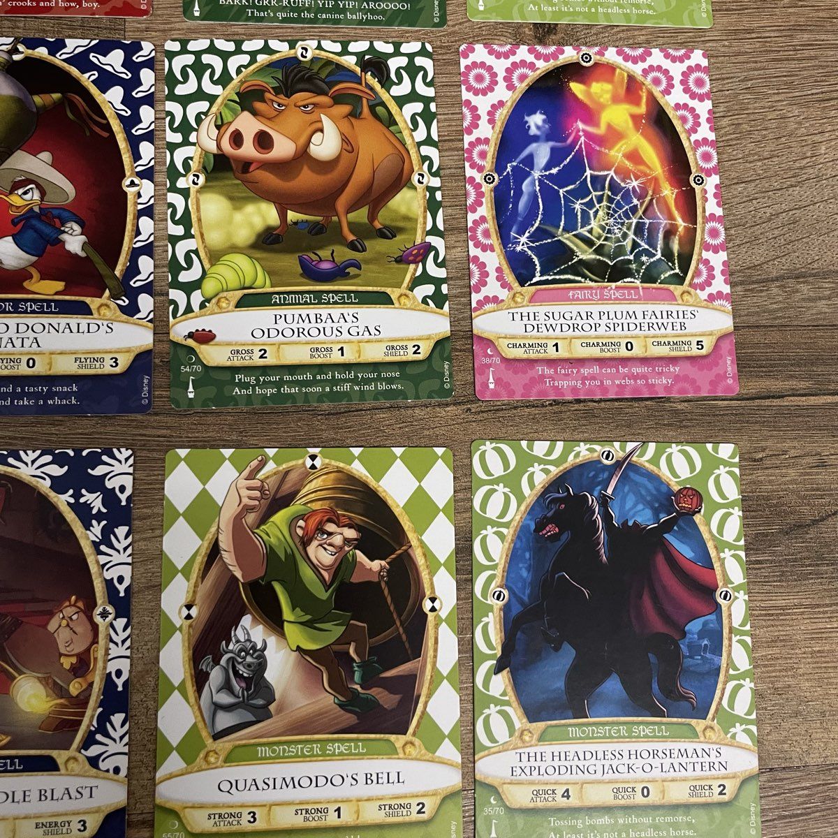 Disney Sorcerers of the Magic Kingdom Card Lot of 24 + Fantasyland Game Board