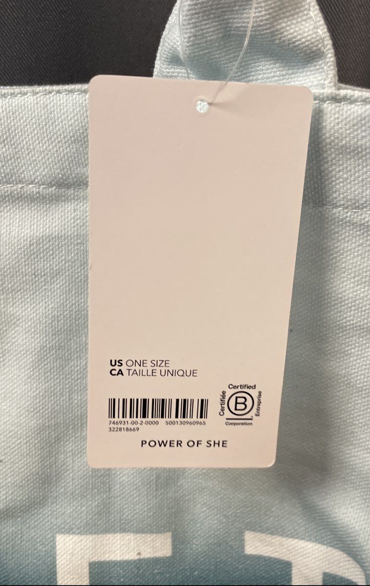 Athleta Blue and White Ombre Cotton Canvas Tote Bag Large NWT