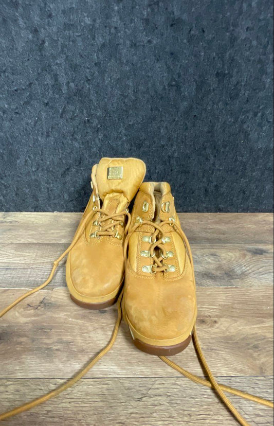 Timberland Euro Hiker Wheat Leather Fabric Mid Boots Size 5