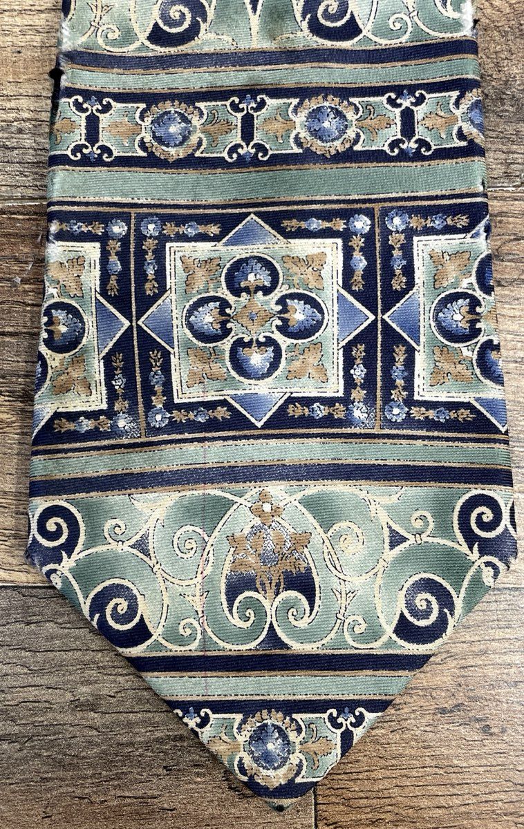 Vintage 90s Bill Bass Men's Silk Neckties Lot 3 Geometric Scroll Medallion