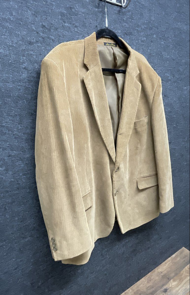 Hunt Valley Men's Tan Corduroy Two-Button Blazer Sport Coat XL
