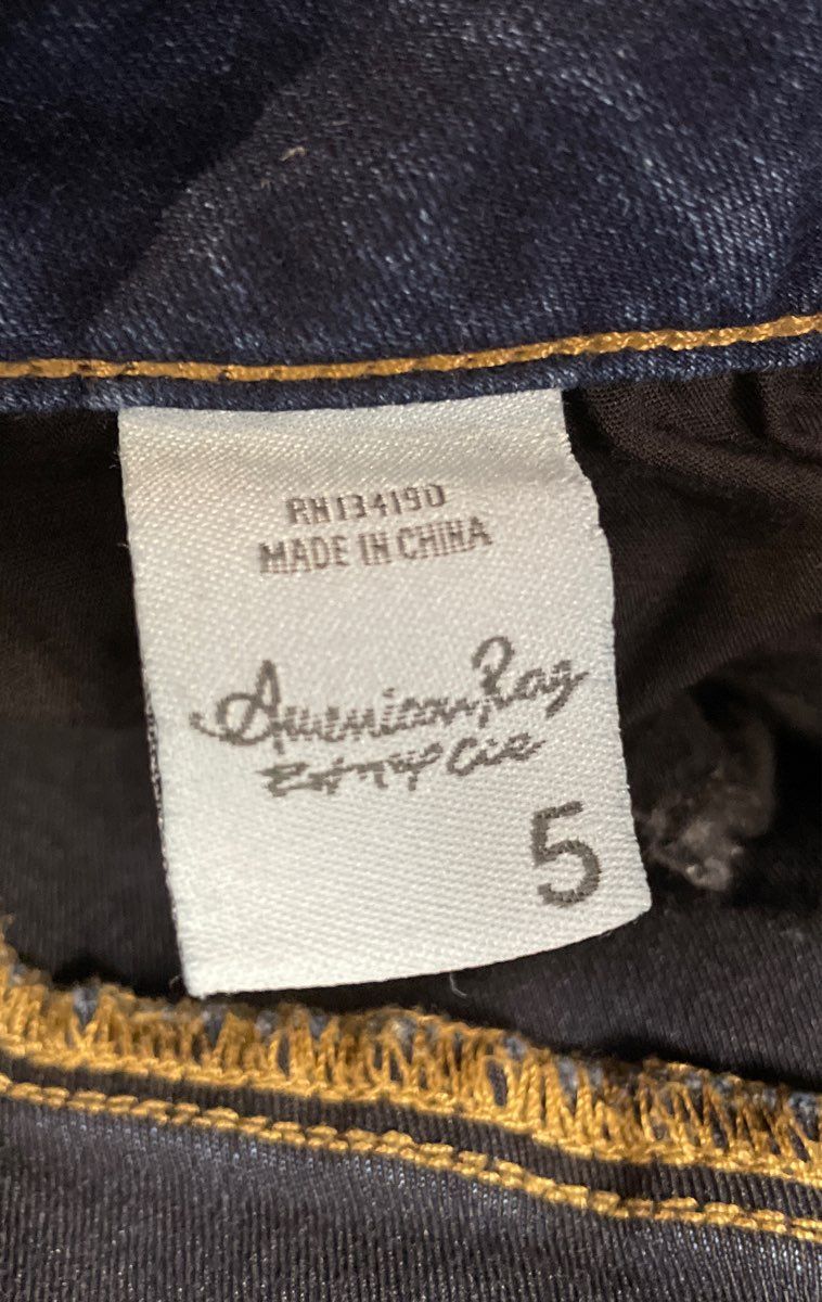American Rag Women's Dark Blue Jeans Dark Wash Stretch Whiskering Size 5