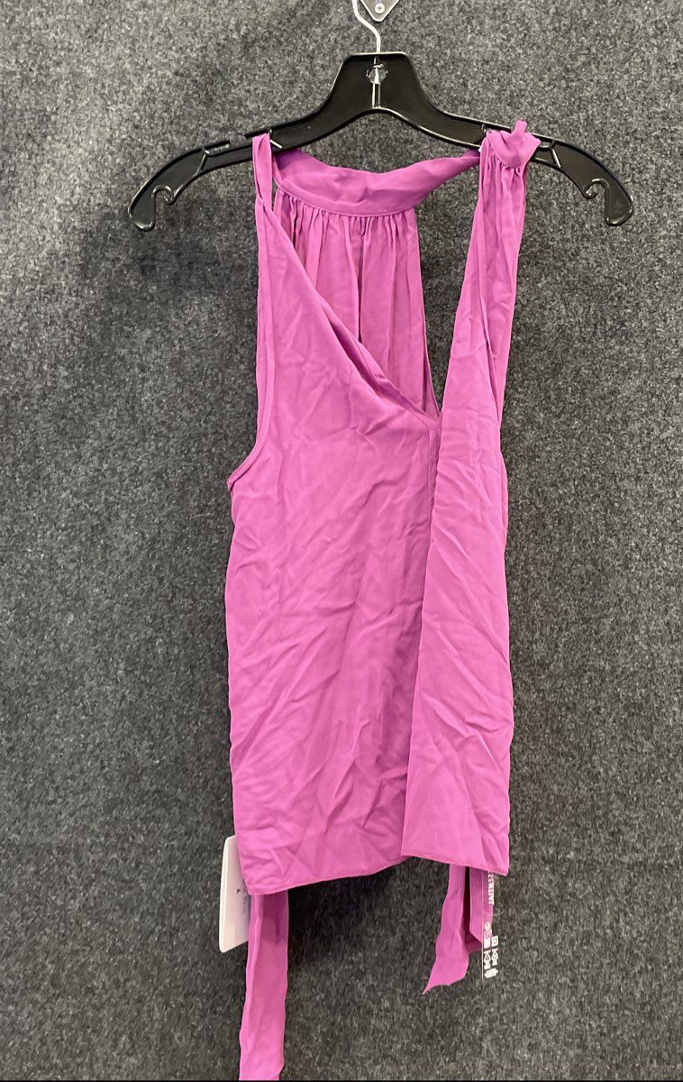 Patrizia Pepe Women's Vivid Purple Viscose Halter Top Blouse Tie Hem NWT Sz 42