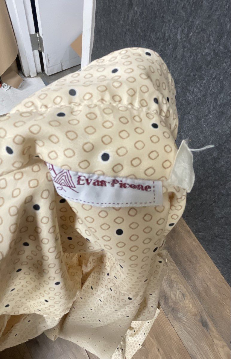 Vintage 80s Evan-Picone Women's Cream Polka Dot Button Up Blouse Sz 12