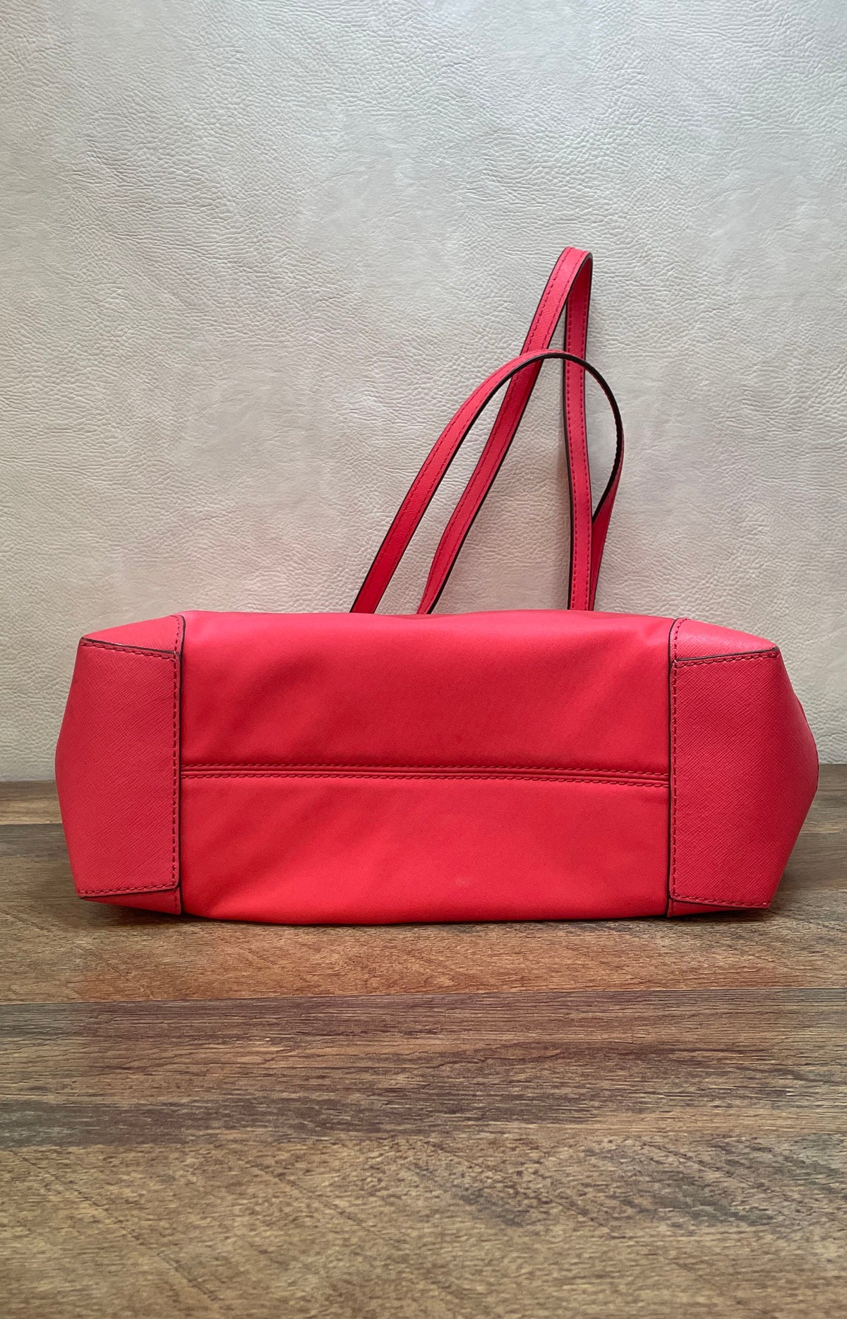 Michael Kors Pink Nylon Saffiano Leather Trim Large Tote Bag