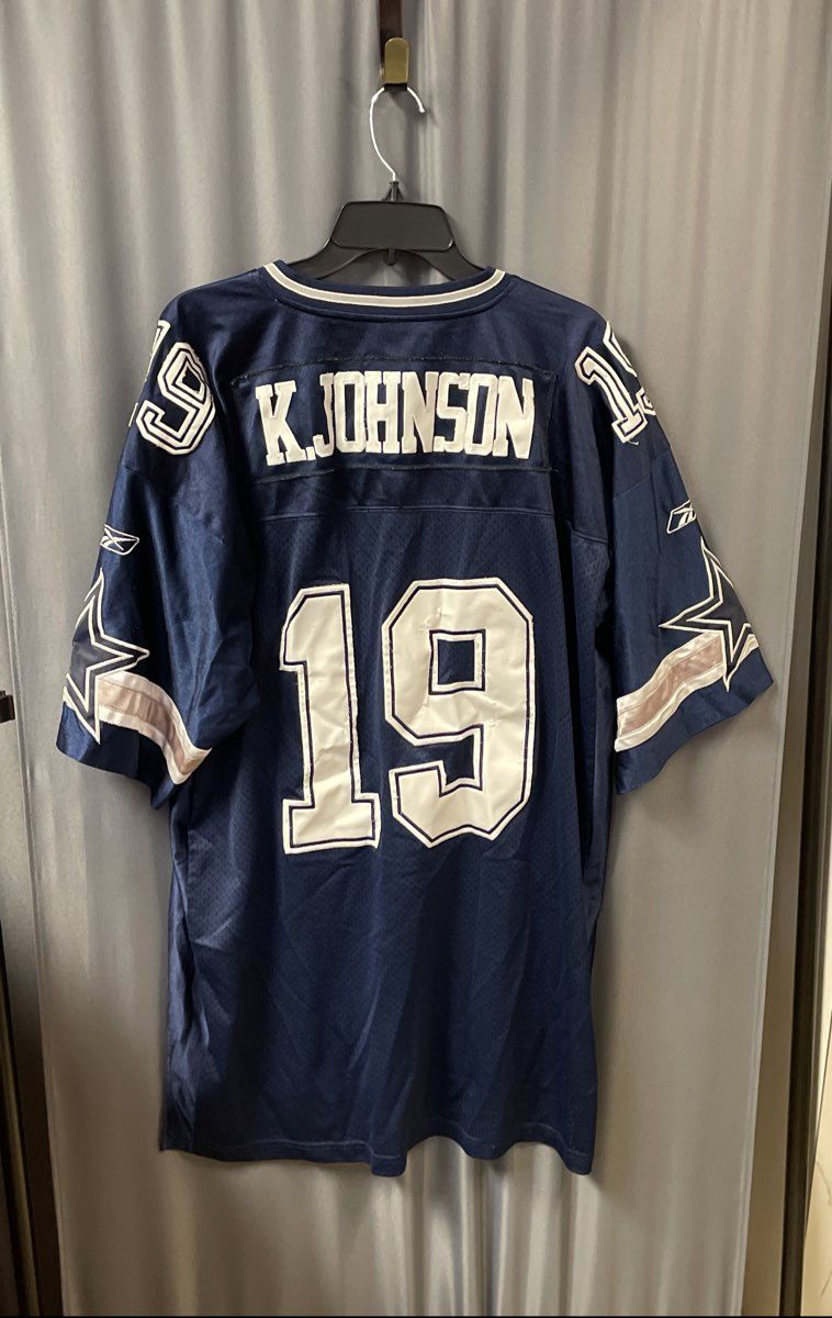 Vintage 2000s Reebok Dallas Cowboys Keyshawn Johnson #19 On Field Jersey Sz 54