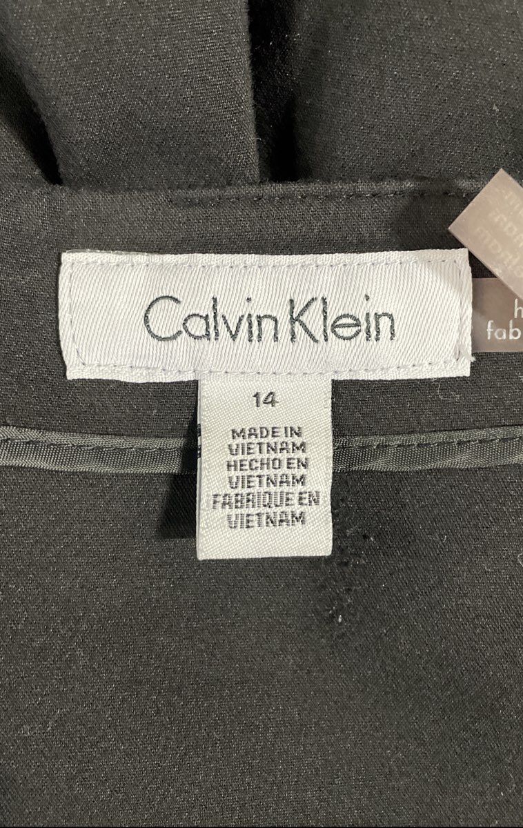 Calvin Klein Women's Black Cotton Blend Double Breasted Pencil Skirt Sz 14