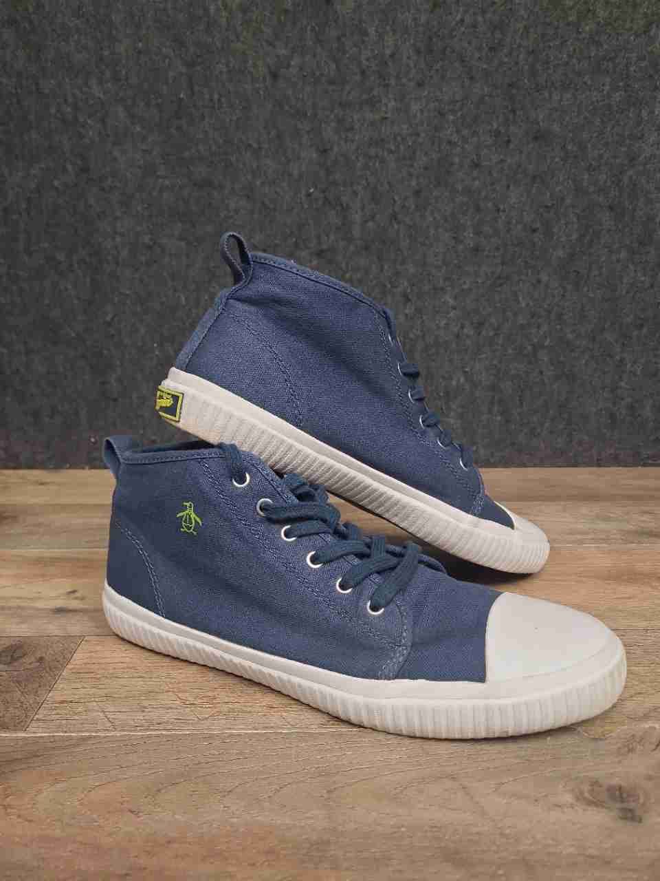 Original Penguin Sneakerish Navy Blue Canvas Mid Top Sneakers Size 8.5