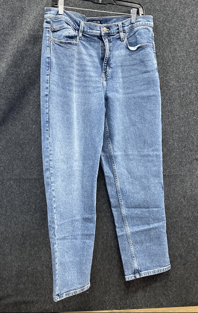 Calvin Klein Women's Jeans Blue Black Straight Leg High Rise Lot of 2 Sz 14