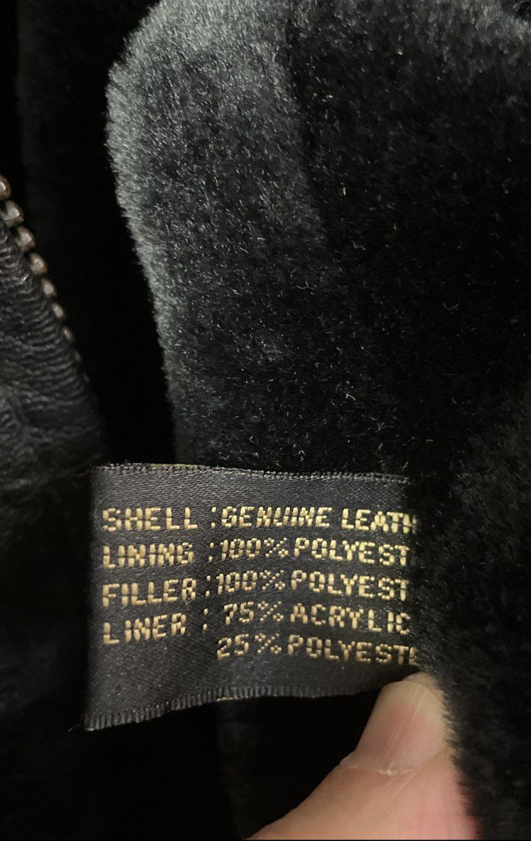 Vintage Y2K Marcello Figlia Men's Black Leather Bomber Jacket Patch Sz XL