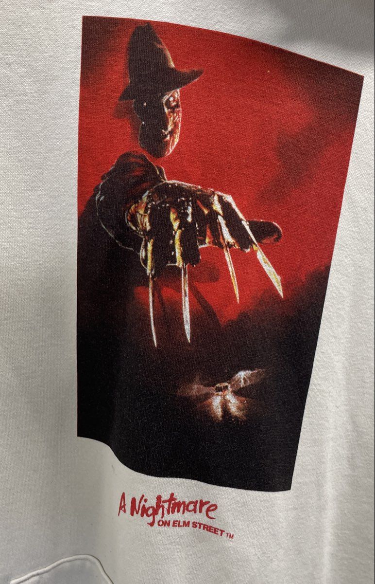 H&M Men's Nightmare On Elm Street Freddy Krueger Graphic Hoodie Cream Sz M