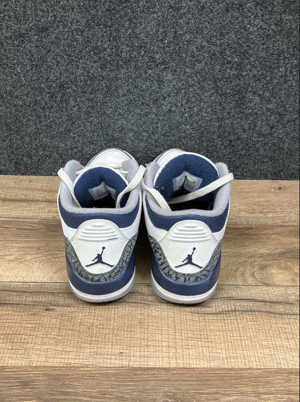 Nike Air Jordan 3 Retro Midnight Navy White Cement Youth Sneakers Size 2Y