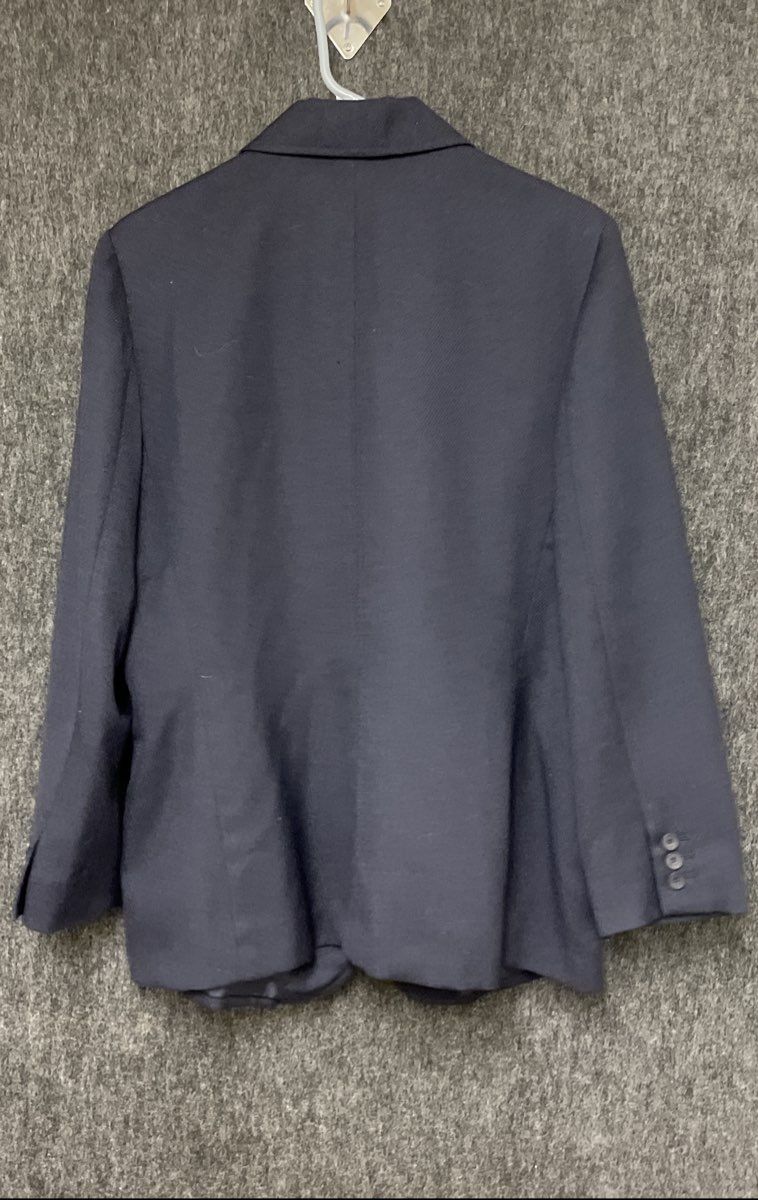 Liz Claiborne Women's Navy Blue Crest Blazer Lizsport Wool Blend Sz L Petite