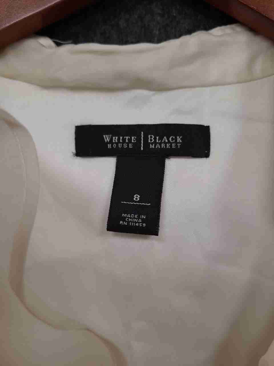 White House Black Market Women's White Black Silk Bodice Ruffle Dress Sz 8