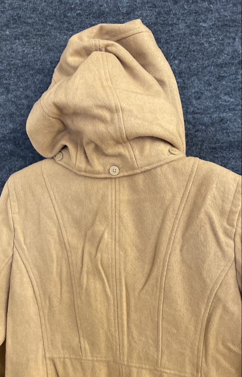 Michael Kors Women's Hooded Wool Blend Jacket Camel Zip Up Sz 14P